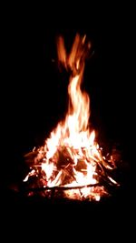 Close-up of bonfire at night