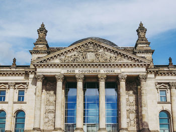 Low angle view of historical building against sky