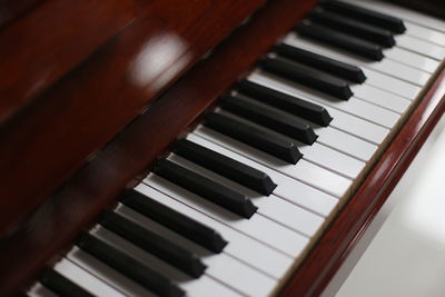 Close-up of piano keys