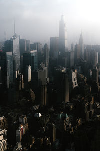 High angle view of cityscape against sky