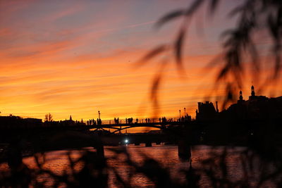 Scenic view of river against sky during sunset