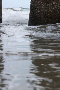 Close-up of water flowing in sea