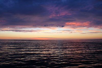 Scenic view of sea against sky at sunset