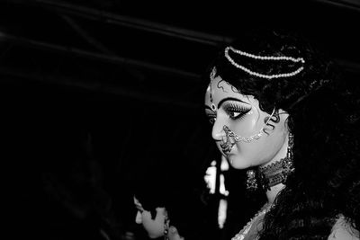 Close-up of durga goddess statue