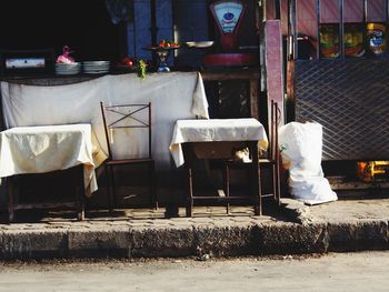 Empty chairs in a row