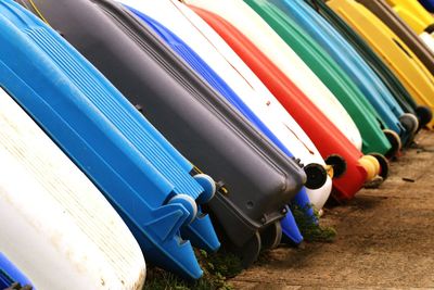 Row of colorful boats