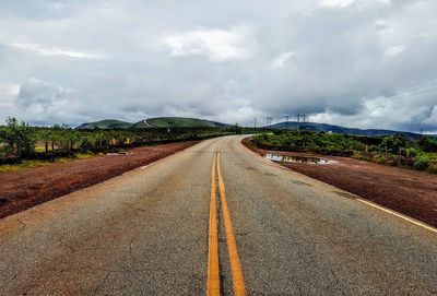 Empty road against sky