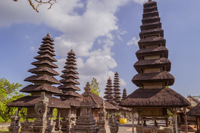 Low angle view of pagoda against sky