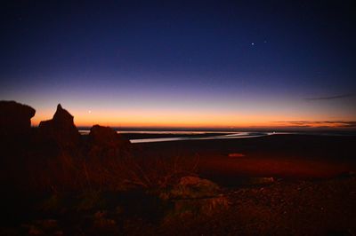 Scenic view of landscape at sunset