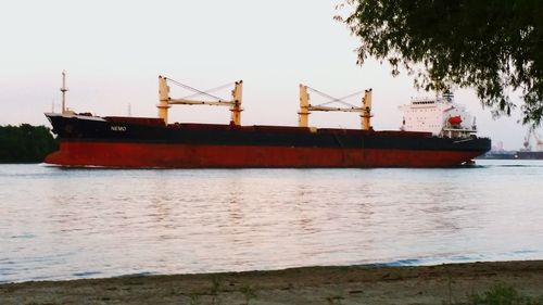 View of boats in water