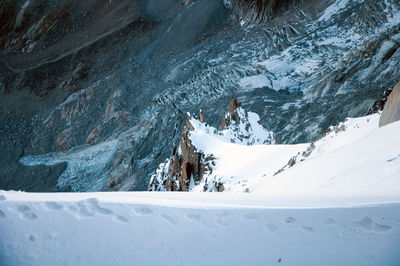 Scenic view of snowcapped mountains