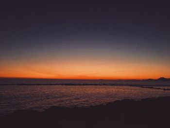 Scenic view of sea at sunset