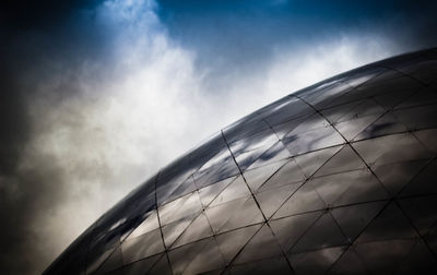 Low angle view of modern building against sky