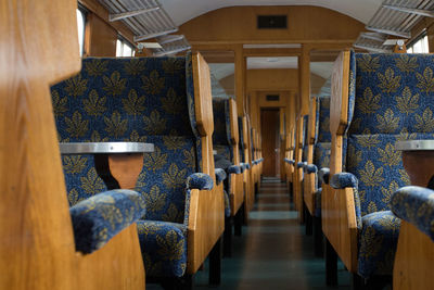 High angle view of empty chairs