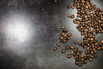 High angle view of coffee beans