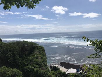 High angle view of sea against sky