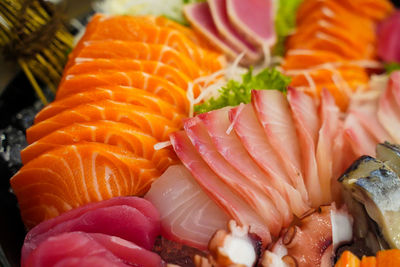 Close-up of sushi served in plate