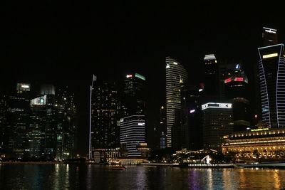 Illuminated city at night