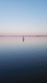 Scenic view of lake against clear sky