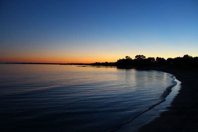 Scenic view of sea at sunset