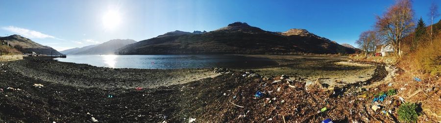 Panoramic view of mountains against sky