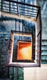 Low angle view of spiral stairs