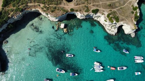 High angle view of beach