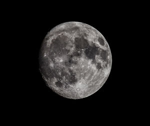 Close-up of moon against clear sky at night