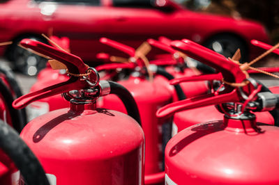 Close-up of fire extinguisher