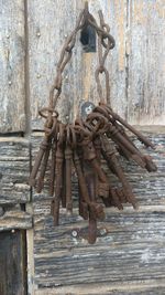 Close-up of rusty metal door