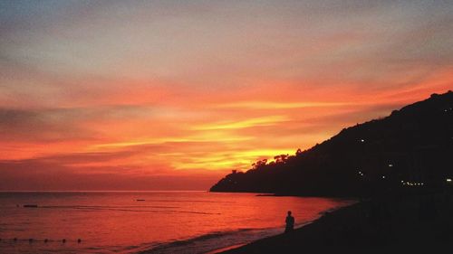 Scenic view of sea during sunset