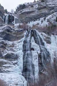 Scenic view of waterfall