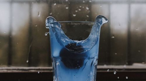 Close-up of glass of water splash