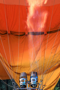 Flame at hot air balloon