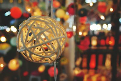 Close-up of illuminated christmas lights