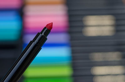 Close-up of red felt tip pen
