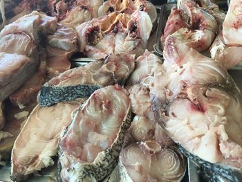 Full frame shot of meat for sale in market