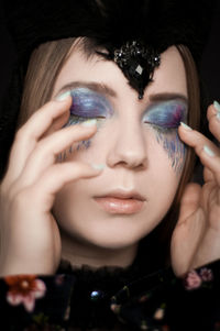 Close-up portrait of a beautiful young woman