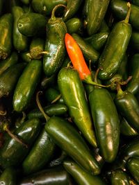 Full frame shot of chili peppers at market