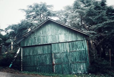 Building with trees in background