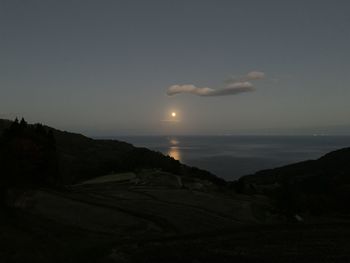 Scenic view of sea against sky at sunset