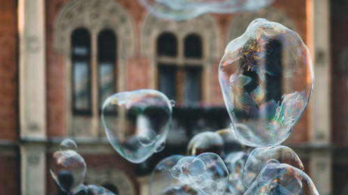 Close-up of bubbles in building