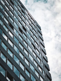 Low angle view of modern building against sky