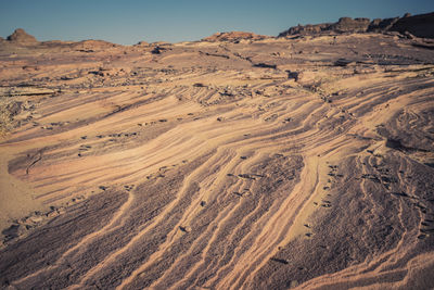 Sand dunes in desert