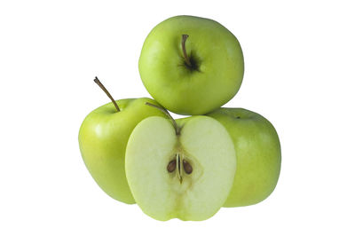 Close-up of apple against white background