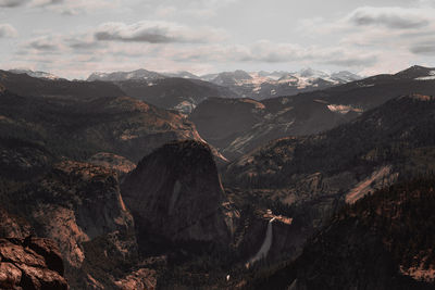 Panoramic view of landscape and mountains against sky