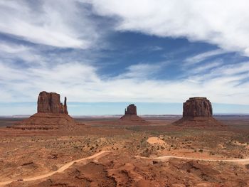 Scenic view of desert against sky