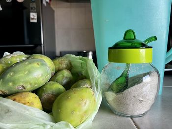 Close-up of fruits on table