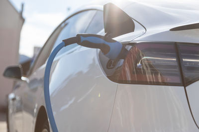 Close-up of car on side-view mirror