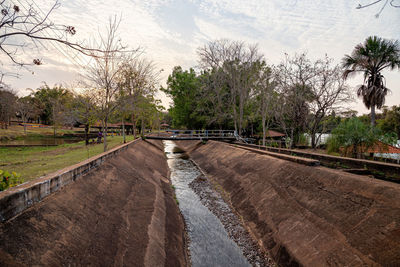 View of footpath in city